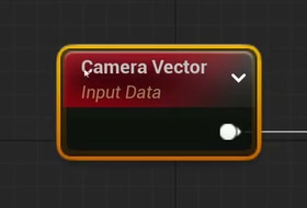マテリアルエディタのCamera Vectorノード（Input Data）